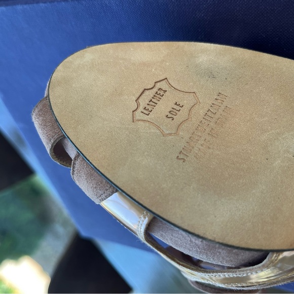 NIB Stuart Weitzman suede and rose gold gladiator heels size 9.5 - Picture 7 of 8